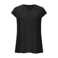 thumbnail image 4 of Babysbule Women's V-Neck Casual Short Sleeve Tops Lightweight Summer Blouse Soft Comfy Pullover Shirt For Spring Daily Wear, 4 of 8