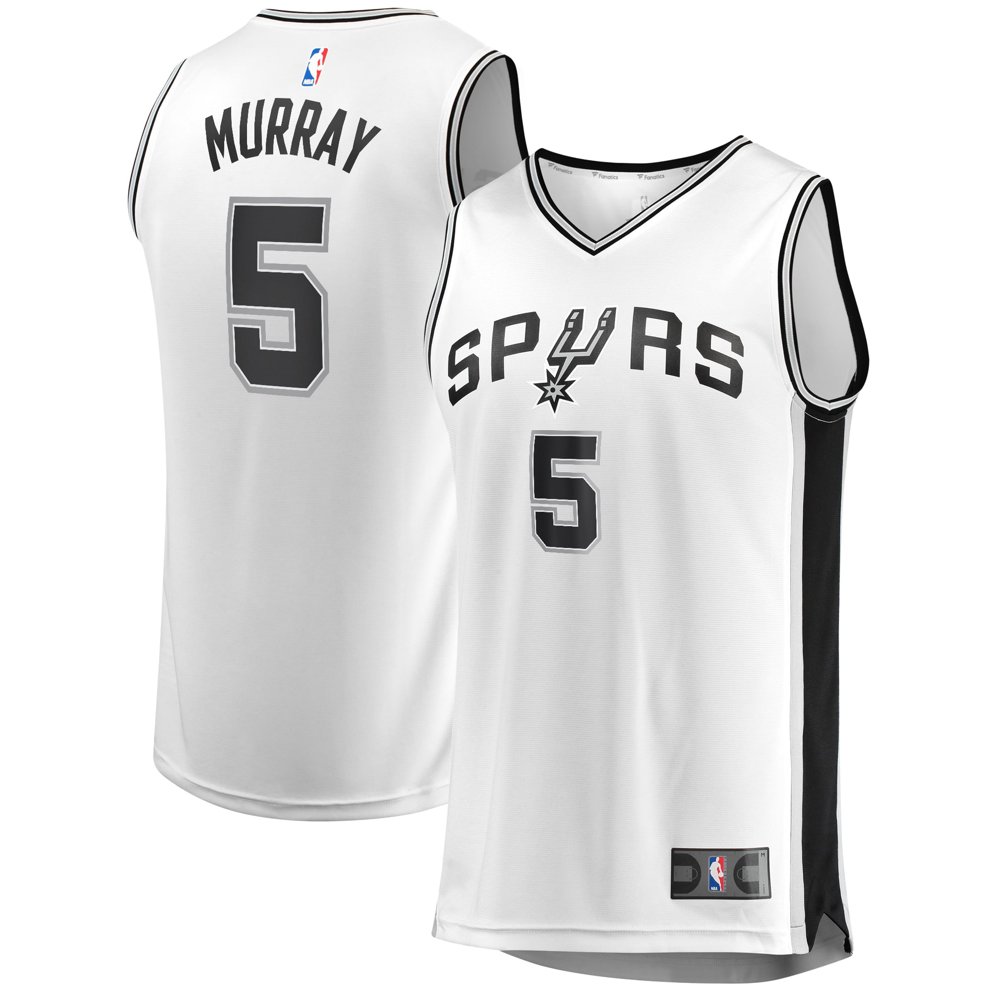 Men's Fanatics Branded Dejounte Murray Black San Antonio Spurs Playmaker  Name & Number T-Shirt
