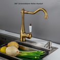 thumbnail image 3 of Vintage brass kitchen faucet, 360 swivel antique kitchen faucet, high pressure country house sink faucet, kitchen mixer faucet, 3 of 5