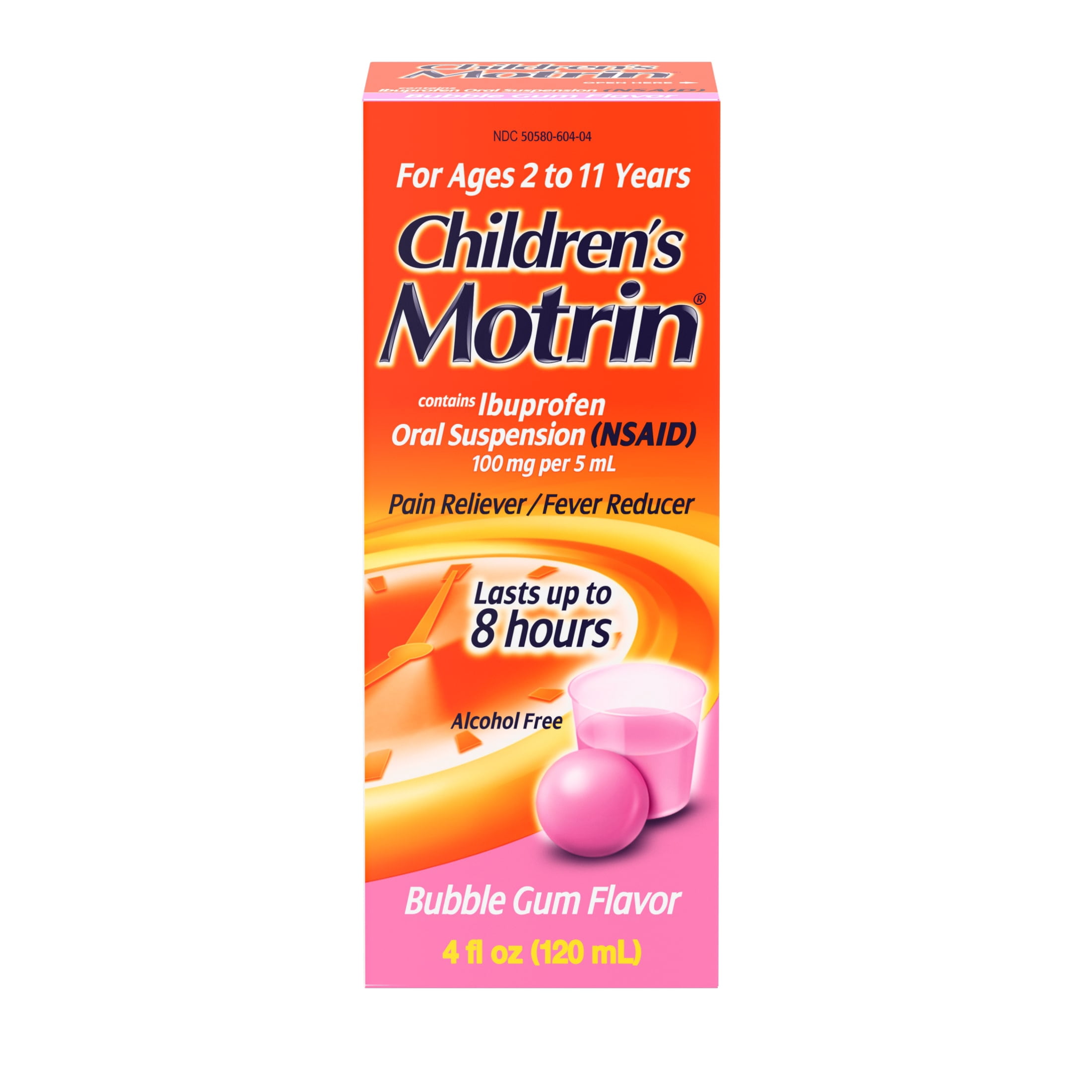 Children's Motrin Ibuprofen Kids Medicine, Bubblegum Flavor, 4 fl. oz