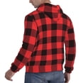 thumbnail image 6 of Fotbe Men's Hoodie with Buffalo Plaid Red Black Pattern - Kangaroo Pocket Pullover Hooded Sweatshirt, Perfect for Daily Wear, Travel, and Home-Medium, 6 of 7