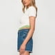 thumbnail image 4 of Top de manga corta con cuello redondo para mujer, camisa corta de punto acanalado, informal, elegante, a la moda, para citas, 4 of 8
