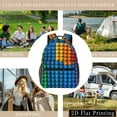 thumbnail image 7 of Colorful Building Block Pattern Backpack Durable Polyester Commuter Bag with Water Bottle & Umbrella Storage, Stylish InsApproved Design for Travel & Daily Use, Backpack for Travel, Smooth Texture, 7 of 7