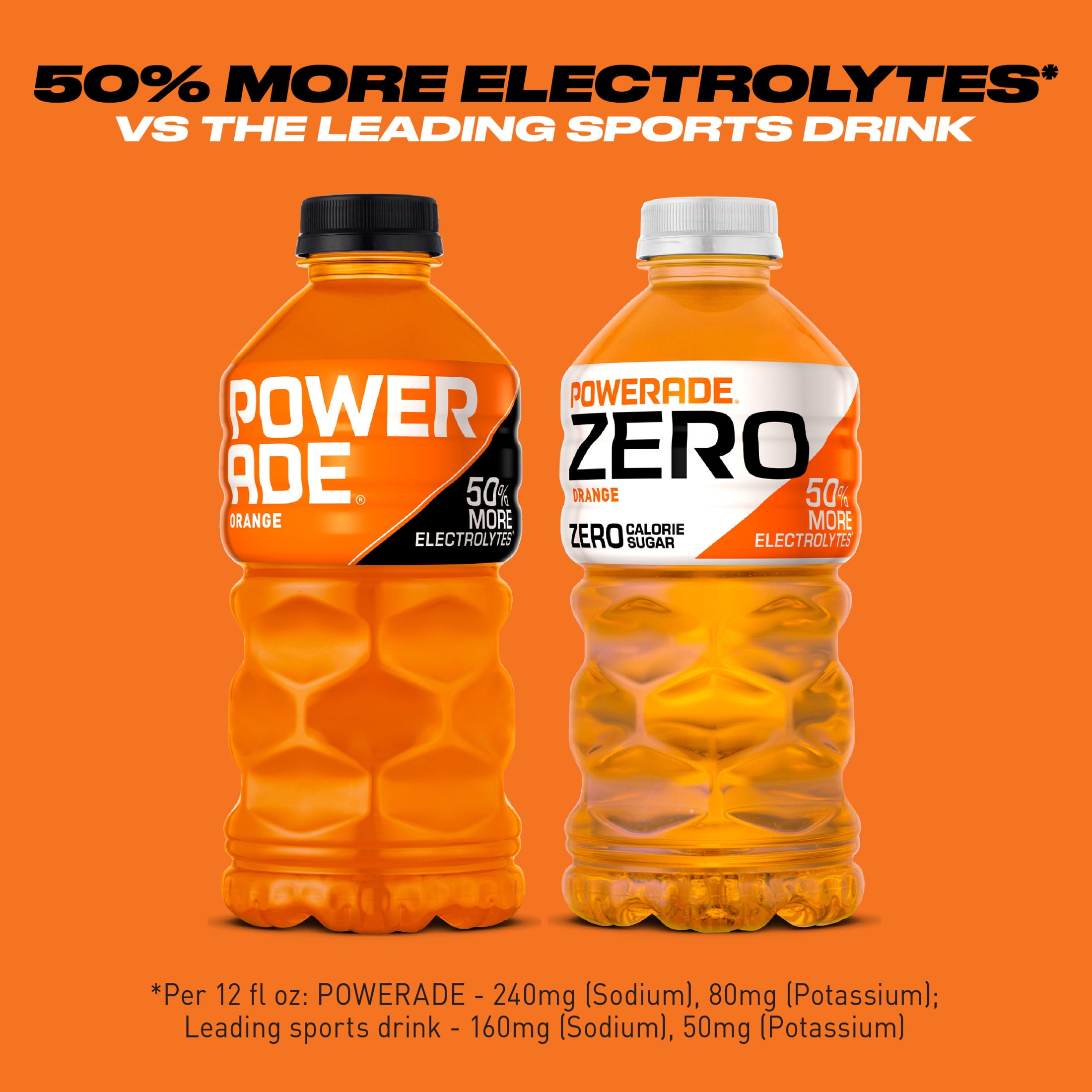 POWERADE Zero Sugar Orange Electrolyte Sports Drink Bottle, 28 fl oz
