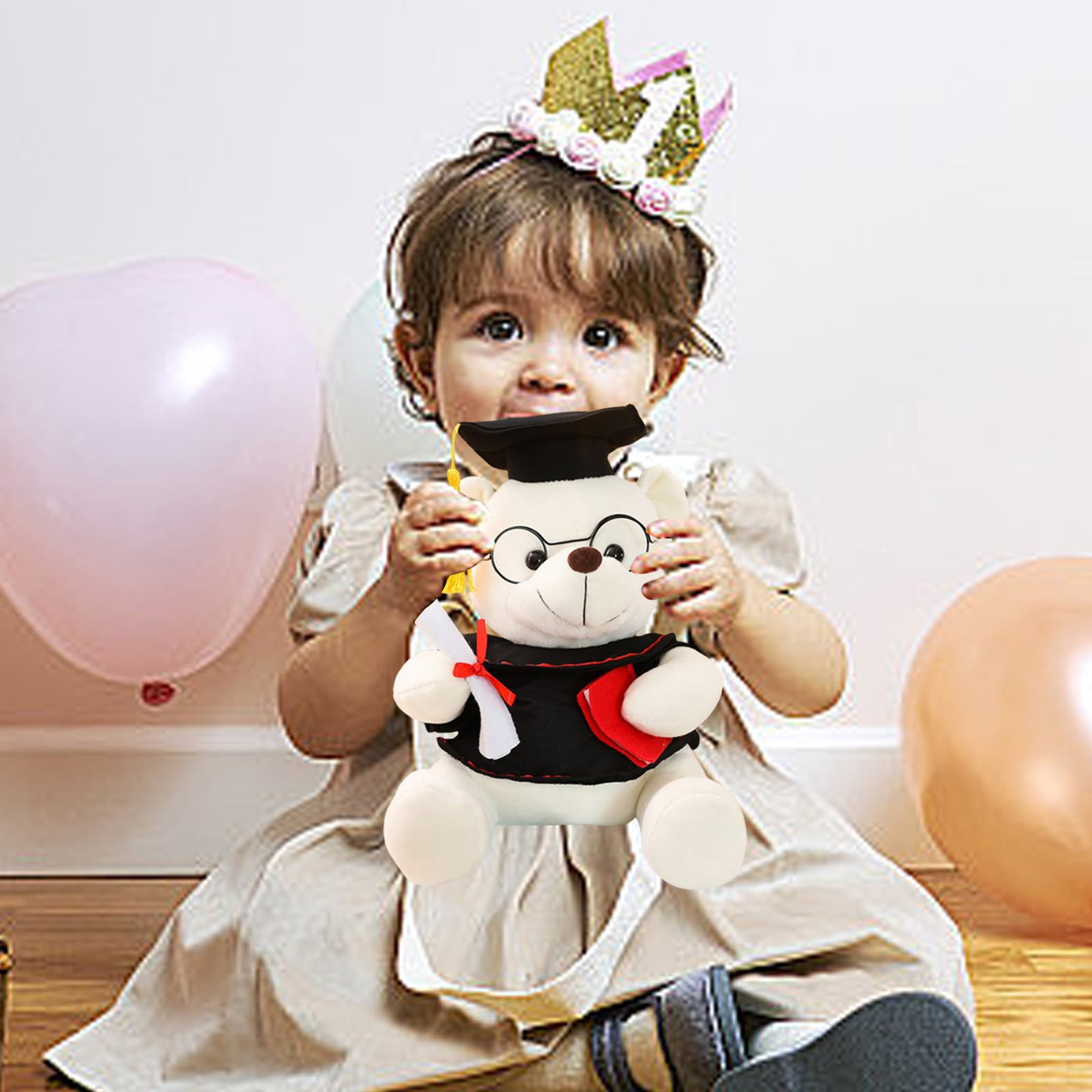HCBY 2 Pack Graduation Plush Bear, 7 Inch Doctor Bear with Mini Cap Gown Glasses Scroll, Soft Cloth Doll for Graduation Season, Perfect Gift for Graduate Students Mentor