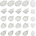thumbnail image 2 of 50 Sets Heart Cabochon Pendant 304 Stainless Steel Blank Bezel Pendant Trays Settings with Heart Glass Cabochons Bezel Blanks Tray ​for Photo Pendant Craft Jewelry Making, 2 of 9