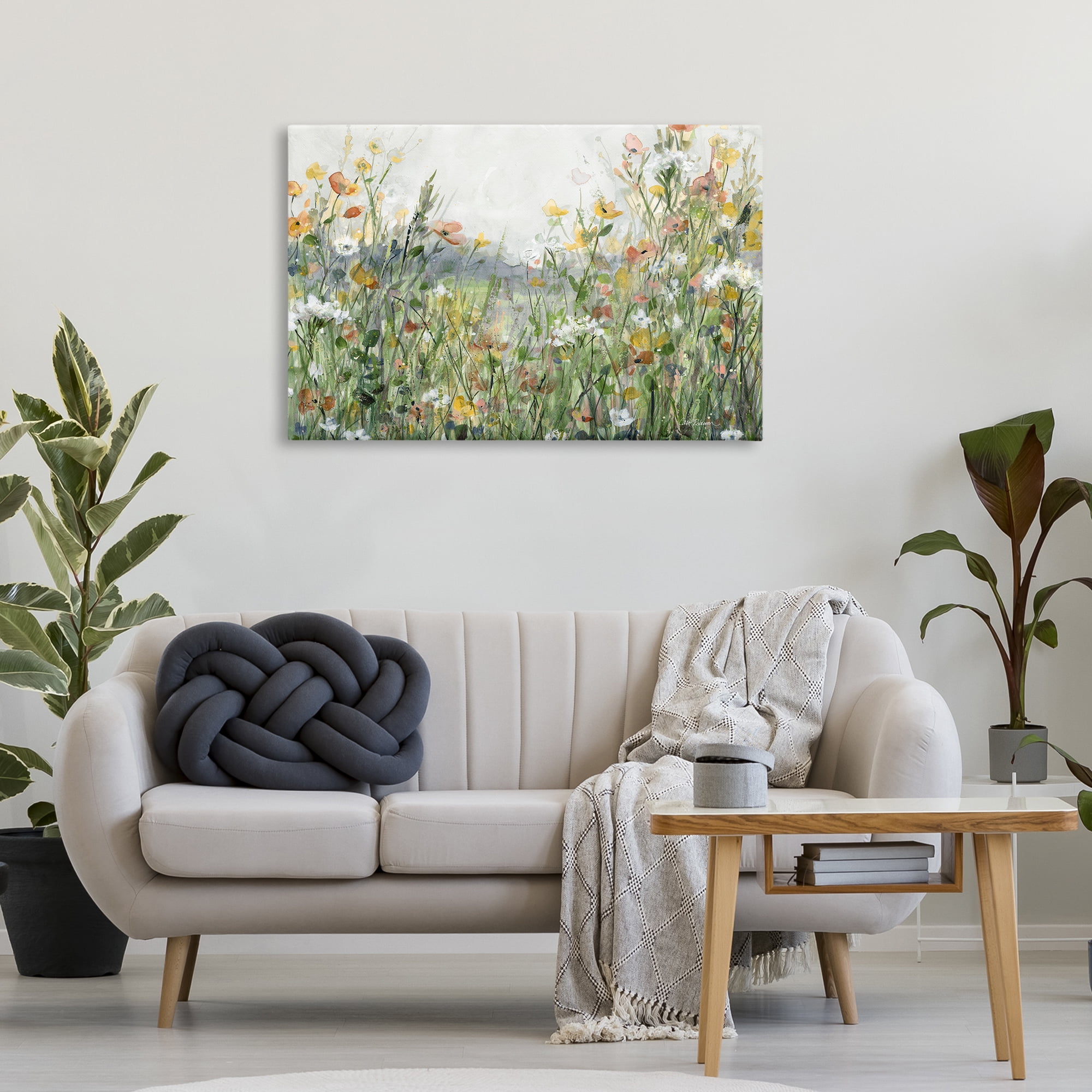 Stupell Industries Quiet Natural Meadow Landscape Painting Gallery Wrapped Canvas Art Print Wall Art, 36 x 24