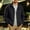 Black, variant on Men's Jackets Lightweight No Hood Big and Tall Solid Long Sleeve Stand Up Collar Outdoor Sporty Casual Fashion Jacket