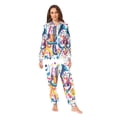 thumbnail image 2 of FORMRS Onesies Pajama for Adults Unisex Hoodie Winter Jumpsuit One Piece Sleepwear, Sizes S-2XL, Musical Pattern, 2 of 7