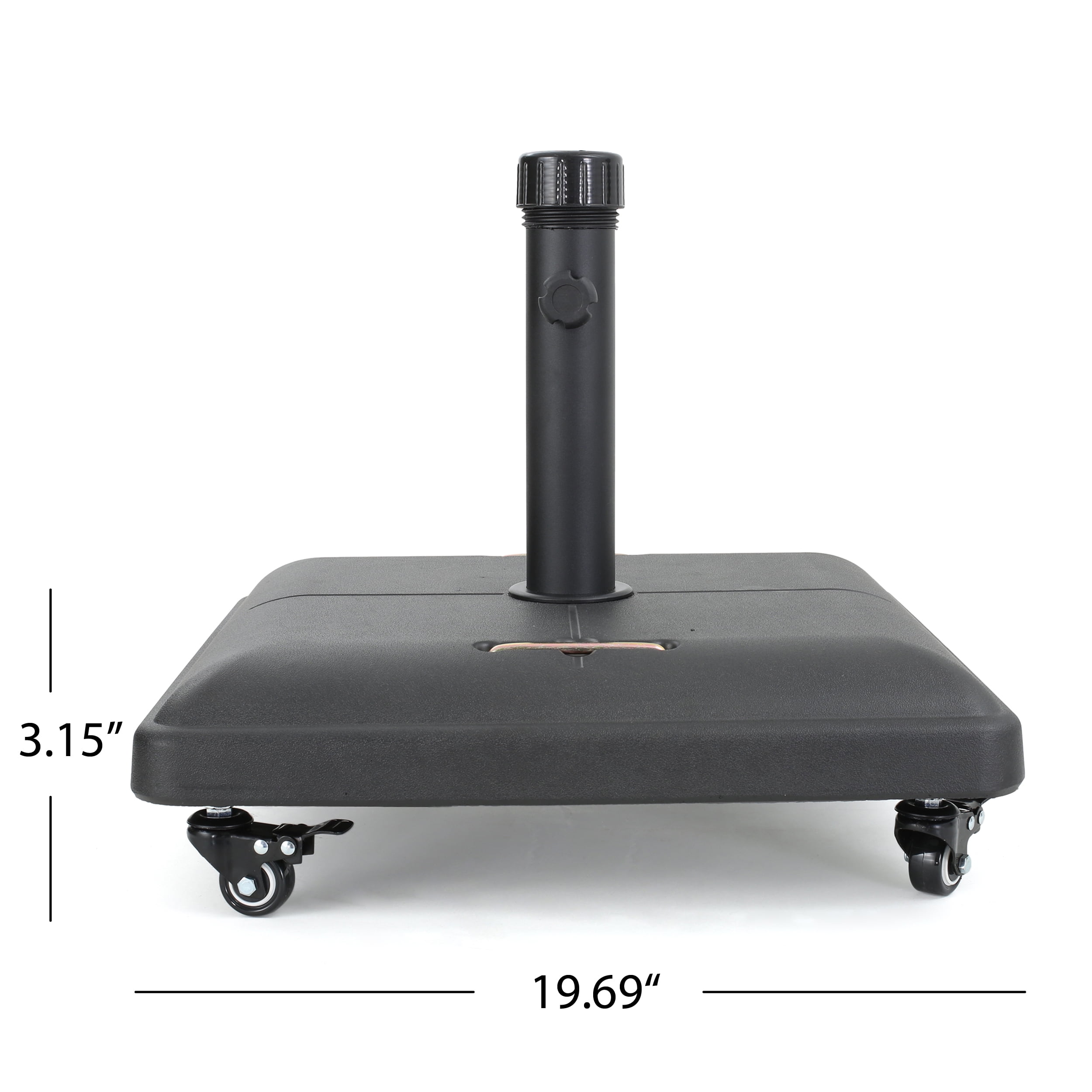 GDF Studio Hercules Outdoor 80lbs Concrete Square Umbrella Base, Black