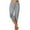 Gray, variant on Elastic Waist Print Casual Pants Women Knee-Length Capris Loose Drawstring Joggers