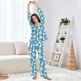 thumbnail image 5 of joogoo Pajamas Set for Women Cartoon Dogs Blue Long Sleeve Pjs Loungewear L, 5 of 7