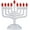 White, Orange Bulbs, variant on Metallic Silver LED Electric Hanukkah Menorah - Knesset Style Chanukiah with 12 Tribes of Israel - USB Powered Wall Adaptor and Cord Included by Aviv Judaica