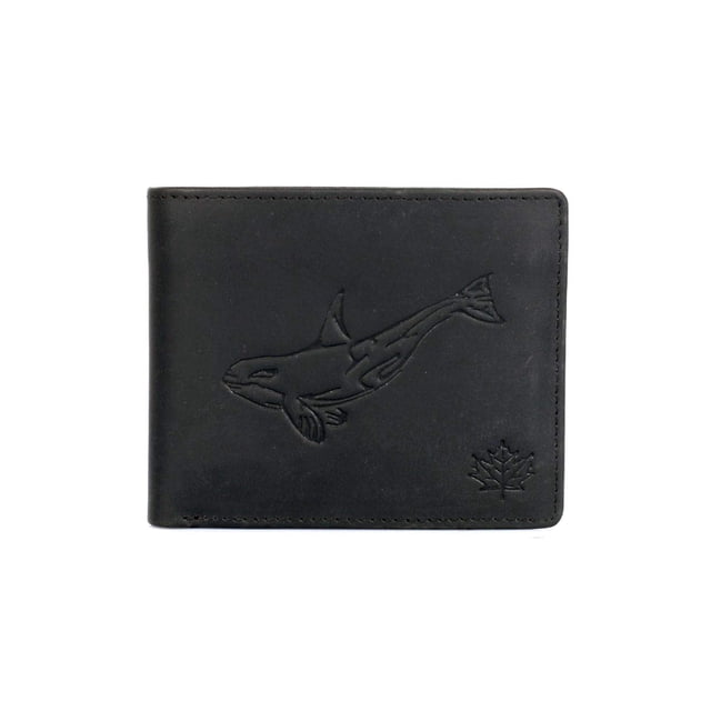 Cartera Karla Hanson para hombre, piel con bloqueo RFID, color negro Orca