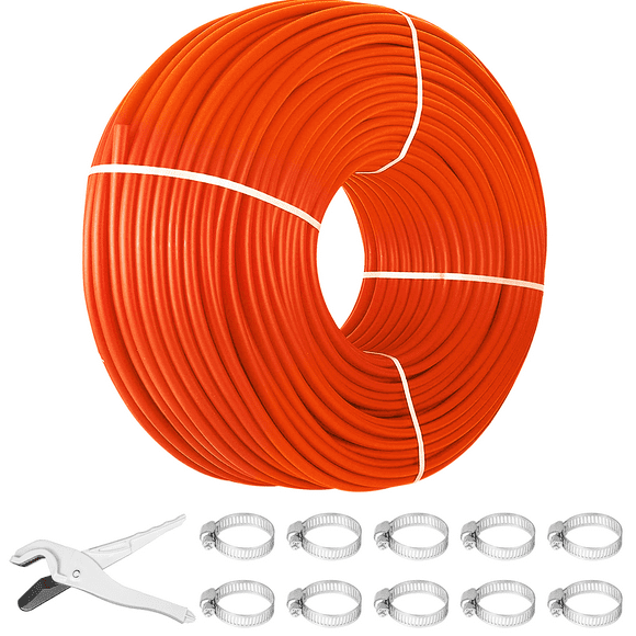 KFFKFF 1/2" 1000ft PEX Pipe with Oxygen Barrier O2 EVOH - Red Pipes for Radiant Floor Heating, Plumbing, Cold and Hot Water Tubing