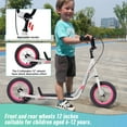 thumbnail image 5 of Youth Kick Scooter for Kids & Teens with Adjustable Handlebar, 12-Inch Inflatable Wheels, and Widened Non-Slip Footboard - Perfect Ride-On Toy for Ages 6+(White), 5 of 6
