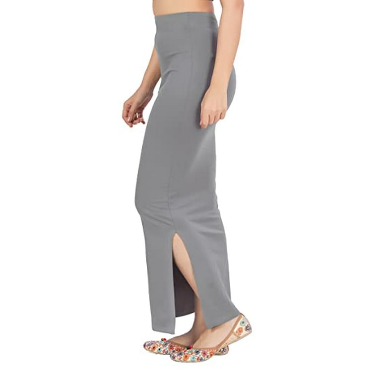 SAI DECORATIVE Women's Lycra Pure Cotton Stretchable Saree Shape wear  Petticoat Color:- Grey & Size:-S