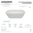 thumbnail image 5 of Kingston Brass VRTSQ653124 65-Inch Solid Surface Rectangular Double Ended Freestanding Tub with Drain in Matte White, 5 of 6