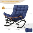 thumbnail image 2 of Papasan Rocking Chair with Foot Rest, Papasan Chair with Thick Removable Cushion and Metal Frame, Lounge Chairs and PE Rattan Rocker for Patio, Garden, Lawn, Living Room, 2 of 7