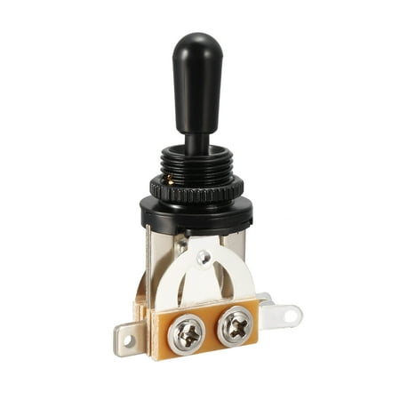 Guitar Toggle Switch 3-Way Pickup Selector Switch for Gibson Les Paul Electric Guitar - Black Plated Top with Black Tip