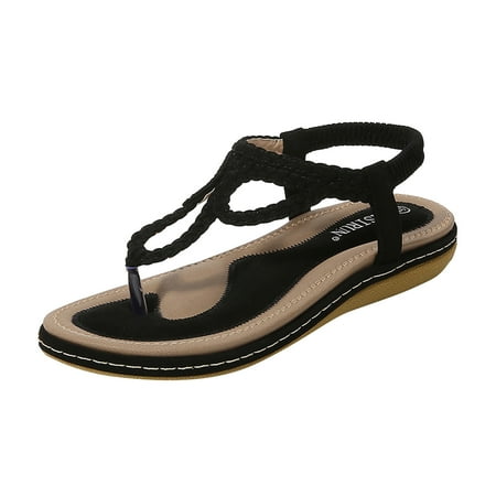 

Fsqjgq Huarache Sandals Women Buckle Summer Women s Wedges Sandals Shoes Fashion for Women Strap Sandals Shoes Women s Sandals Under Amount Shoes Women Black 42