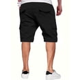 thumbnail image 4 of Nestiefly Men's Casual Cotton Twill Cargo Shorts Classic Chino Stretch Waist Drawstring Outdoor Work Shorts with 6 Pockets Black M, 4 of 4