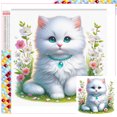 thumbnail image 1 of Con Cuentas Cuadradas 5D DIY Kit Gato Lindo Del Arte 35x35cm, 1 of 9