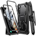 thumbnail image 1 of baomifa-Armorbox Designed for Samsung Galaxy S23 Case, [Extra Front Frame] Full-Body Rugged Kickstand Holster Bumper Case with Built-in Screen Protector (Black), 1 of 4
