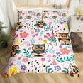 thumbnail image 5 of Erosebridal Bedding Set for Owl Love Twin,Pink Girly Owl Print Duvet Cover,Cute Love Heart Floral Comforter Cover,Rustic Cartoon Animal Quilt Cover 2pcs Bedroom Decor, 5 of 6