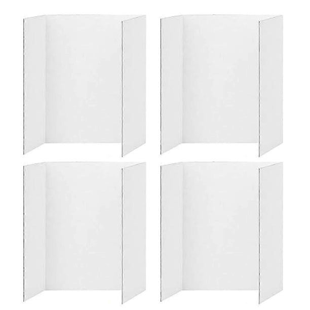 26-27 4Pcs Tri-Fold Poster Boards Small White Presentation Boards Corrugated Display Board Business Display Trifold Panel