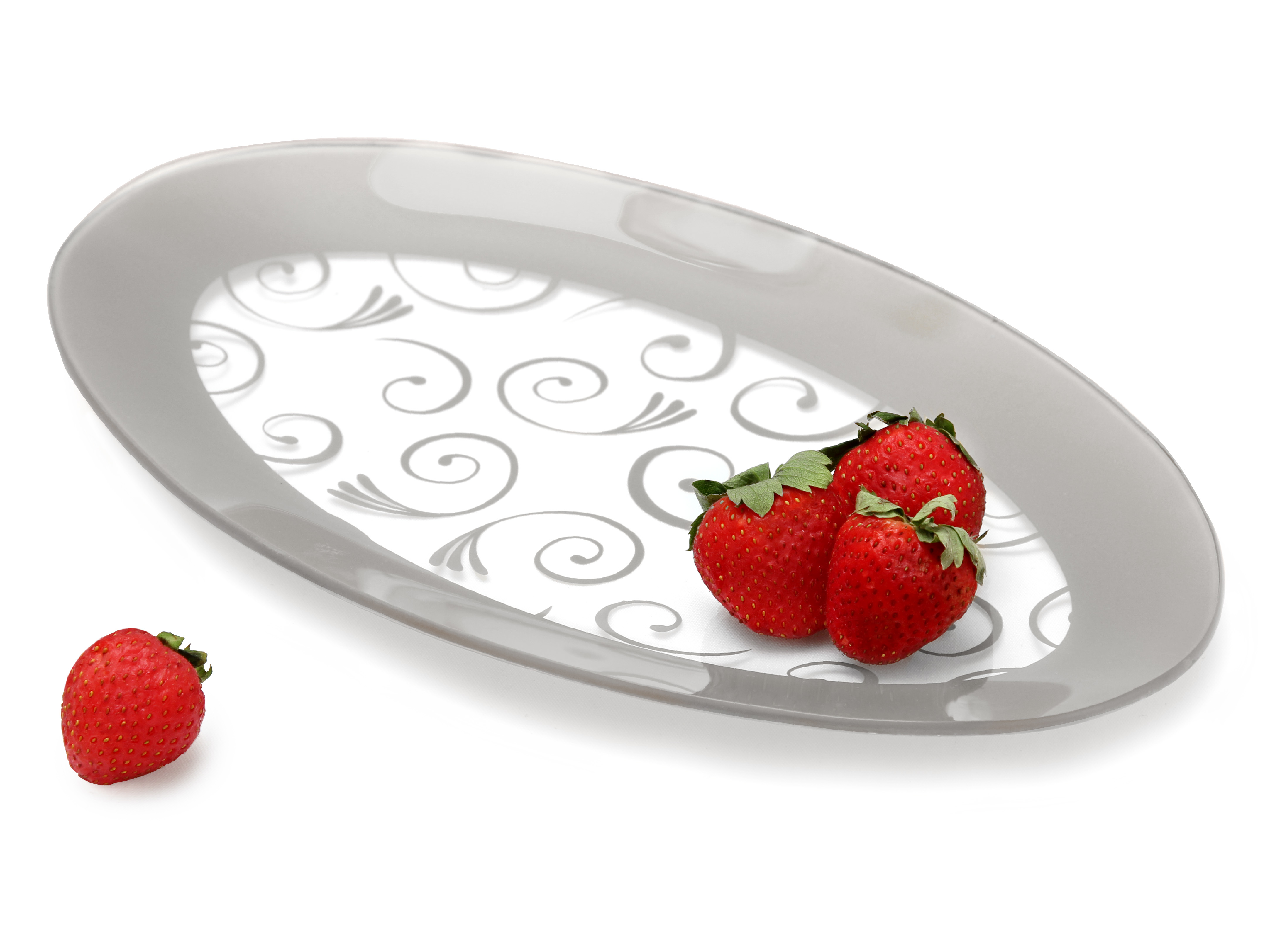 gac tempered glass oval platter serving tray and decorative plate