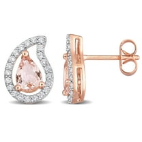 Everly Women's Morganite and Topaz Rose Gold Plated Earrings