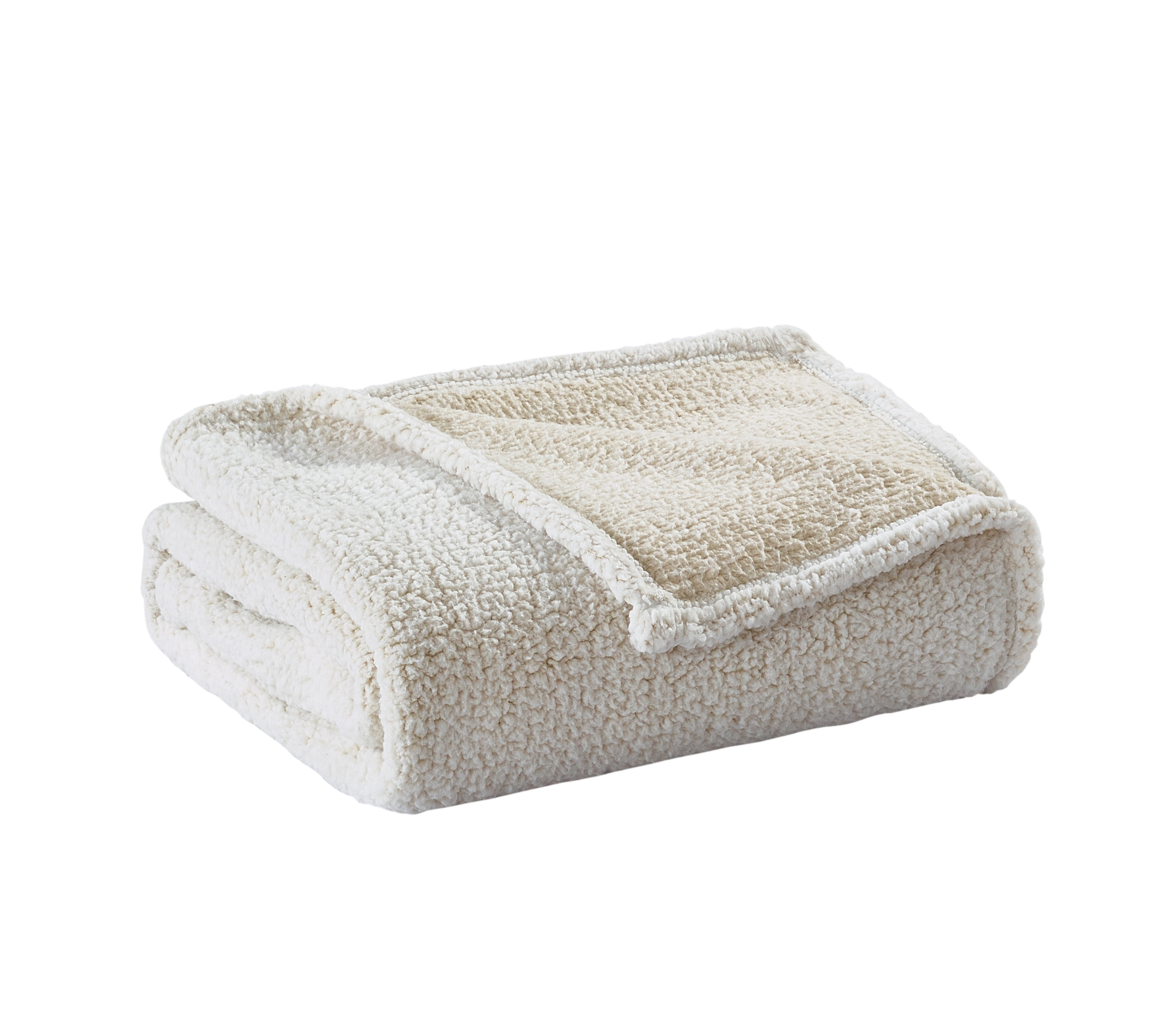 Home Collections Beige Back Print Sherpa Throw Blanket 50 x60 Model 021166149792