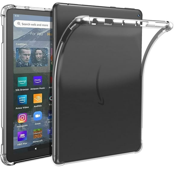 AUshell for Amazon Fire HD 10.1" Tablet & Fire HD 10 Plus Tablet (Only Compatible with 11th Generation, 2021) Case with Clear Transparent Back and TPU Shockproof Frame Cover, Clear