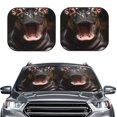 thumbnail image 2 of Fotbe Playful Baby Hippo Splash 2-Piece Car Windshield Sun Shade | Sun Blocker for Car Windshield | Foldable Automotive Interior Accessories for Sun Protection-Medium, 2 of 6