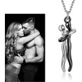 thumbnail image 3 of Collar con colgante de abrazo de pareja, collar con colgante de abrazo, exquisitos collares de moda de metal para el día de San Valentín, accesorios para amantes, parejas, amigos y más Sailing Electrónica, 3 of 5