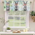 thumbnail image 3 of Easter Bunny Valances for Windows, Decorative Rod Pocket Window Valance Curtains, Spring Flowers Green Leaves Pastoral Plants Short Curtain Drapes for Kitchen/Living Room, 2 Panels, 60" W x 18" L, 3 of 8