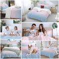 thumbnail image 5 of 3 Piece Pink Blue Ombre Duvet Cover Set California King,Microfiber Comforter/Quilt Cover with Corner Ties and 2 Pillowcases,Pink Gradient Color Modern Abstract Art Soft Bedding with Zipper Closure, 5 of 8
