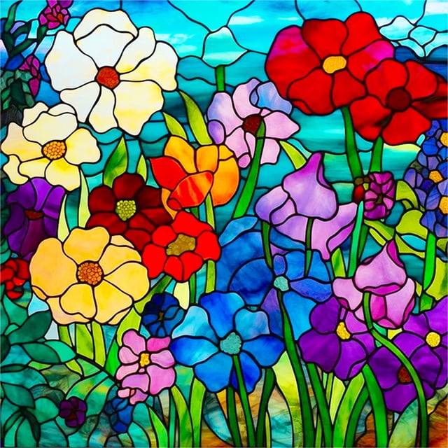 5D DIY Taladro Vitral Inflorescencia Arte Del