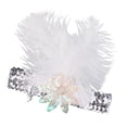 thumbnail image 1 of Diadema de lentejuelas, plumas y flores indias, estilo años 20, ideal para bodas., 1 of 9