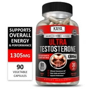 Kaya Naturals Ultra Testosterone 90Ct, Muscle & Testosterone Support, Bodybuilding - 1305mg