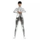 thumbnail image 5 of Traje de actuación en el escenario Zentai con medias recubiertas de pegamento y cremallera frontal para mujer, sin cabeza, cuello alto pequeño, 5 of 5