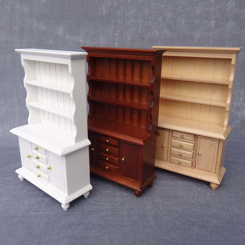 signed extras 1:12 Details about   Dollhouse miniature painted wood hutch/cupboard 