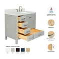 thumbnail image 3 of Ariel Cambridge 37 In. Right Offset Oval Sink Vanity With White Quartz Countertop In Grey, 3 of 10