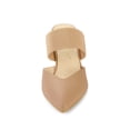 thumbnail image 6 of BLISSFUL STEP Women's Pointed Toe Elastic Strap Stiletto Heelsed Mules Nude 9.5, 6 of 7