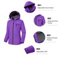 thumbnail image 4 of Women's Hooded Mountain Ski Jacket Outdoor Fleece Windproof Rain Jacket, 4 of 7