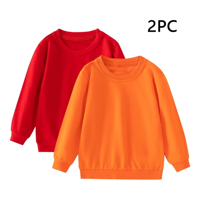 Cowsor Chandail Unisexe pour Enfants en Coton Fin 2 Pcs T-Shirt Bébé Col Rond Manches Longues