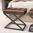 thumbnail image 4 of Global Archive Genuine Leather Ottoman, 4 of 9