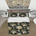 thumbnail image 2 of Designart 'Watercolor Painting of Chrystals, Feathers and Roses' Floral Duvet Cover Set, 2 of 4
