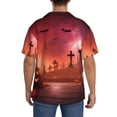 thumbnail image 3 of Lsque Pumpkins print Men's Cuban Collar Short Sleeve Shirt Summer Beachwear Casual Button Down Fashionable Vacation Leisure Shirt-4X-Large, 3 of 7